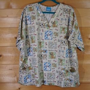 Scrub H.Q. Top Dog Print Size XL